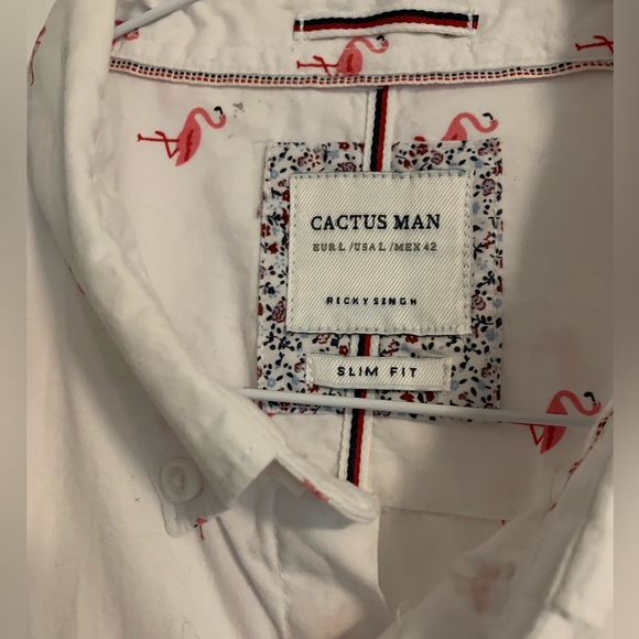 Cactus Man White Shirt Size L Slimfit - Picture 3 of 4